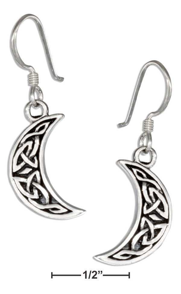 Silver Earrings Sterling Silver Celtic Crescent Moon Earrings JadeMoghul Inc.