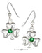 Silver Earrings Sterling Silver Celtic Shamrock Earrings With Green Glass Stone JadeMoghul Inc.