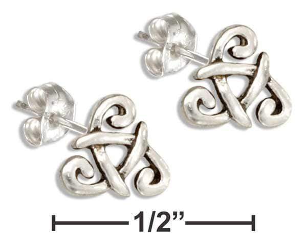 Silver Earrings Sterling Silver Celtic Trinity Weave Knot Post Earrings JadeMoghul Inc.