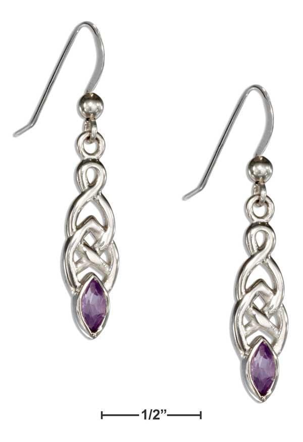 Silver Earrings Sterling Silver Celtic Weave With Marquise Amethyst Earrings JadeMoghul Inc.