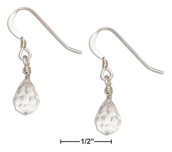 Silver Earrings Sterling Silver Clear April Birthstone Faceted Pear Crystal Dangle Earrings JadeMoghul Inc.