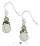 Silver Earrings Sterling Silver Clear White And Ocean Green Round Bead Sea Glass Earrings JadeMoghul