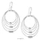 Silver Earrings Sterling Silver Concentric Wire Circles Earrings With Beads JadeMoghul Inc.