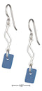 Silver Earrings Sterling Silver Cornflower Blue Sea Glass Journey Wave Dangle Earrings JadeMoghul Inc.