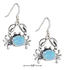 Silver Earrings STERLING SILVER CRAB CONCHO WITH SYNTHETIC BLUE OPAL DANGLE EARRINGS JadeMoghul