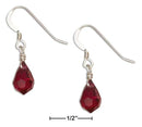 Silver Earrings Sterling Silver Cranberry Red January Birthstone Facet Pear Crystal Dangle Earrings JadeMoghul Inc.