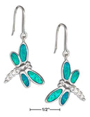 Silver Earrings Sterling Silver Cubic Zirconia And Synthetic Blue Opal Dragonfly Earrings JadeMoghul Inc.