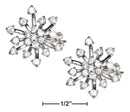 Silver Earrings Sterling Silver Cubic Zirconia Starburst Earrings JadeMoghul Inc.