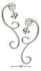 Silver Earrings Sterling Silver Cubic Zirconia With Wire Scrolls Earrings JadeMoghul Inc.