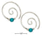 Silver Earrings Sterling Silver Curly Swirl Spiral Ear Threader With Simulated Turquoise Bead JadeMoghul Inc.