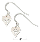 Silver Earrings Sterling Silver Cutout Dog Paw Print Heart Earrings JadeMoghul Inc.