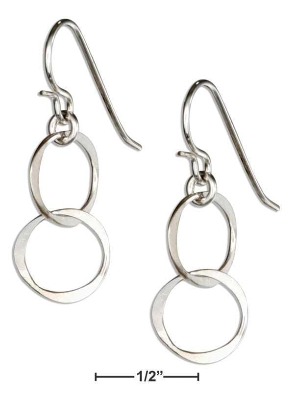 Silver Earrings Sterling Silver Dainty Small Double Interlocking Circles Dangle Earrings JadeMoghul Inc.