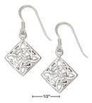 Silver Earrings Sterling Silver Diamond-Shape Celtic Scroll Design Earrings On French Wires JadeMoghul Inc.