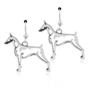 Silver Earrings Sterling Silver Doberman Pinscher Earrings On French Wires JadeMoghul