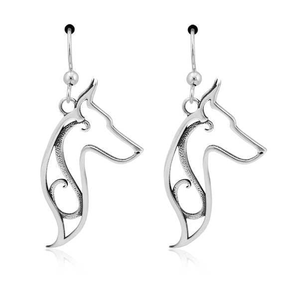 Silver Earrings Sterling Silver Doberman Pinscher Head Earrings On French Wires JadeMoghul