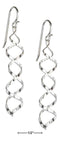 Silver Earrings Sterling Silver Double Corkscrew Spiral Dangle Earrings JadeMoghul Inc.