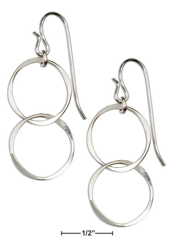 Silver Earrings Sterling Silver Double Interlocked Circles Earrings JadeMoghul Inc.
