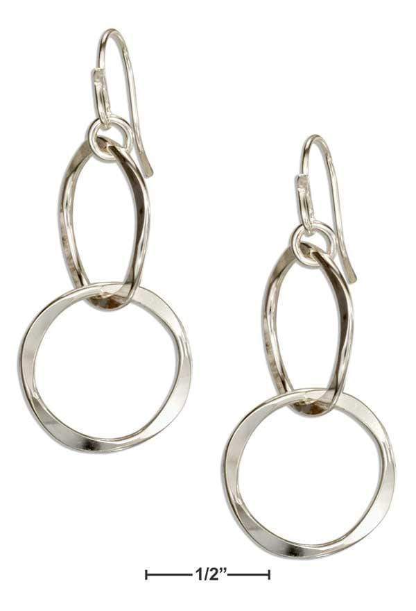 Silver Earrings Sterling Silver Double Interlocking Circles Dangle Earrings JadeMoghul