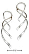 Silver Earrings Sterling Silver Double Spiral Curly Streamer Wire Earrings JadeMoghul Inc.