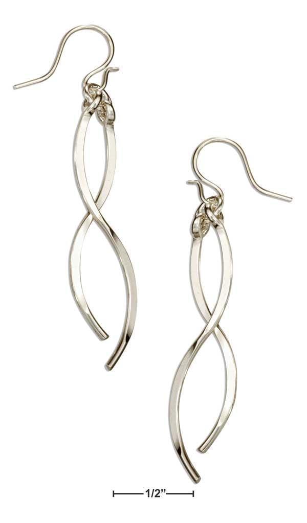 Silver Earrings Sterling Silver Double Strand Intertwining Dangle Earrings JadeMoghul Inc.
