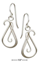 Silver Earrings Sterling Silver Double Wire Scroll Teardrop Earrings JadeMoghul Inc.