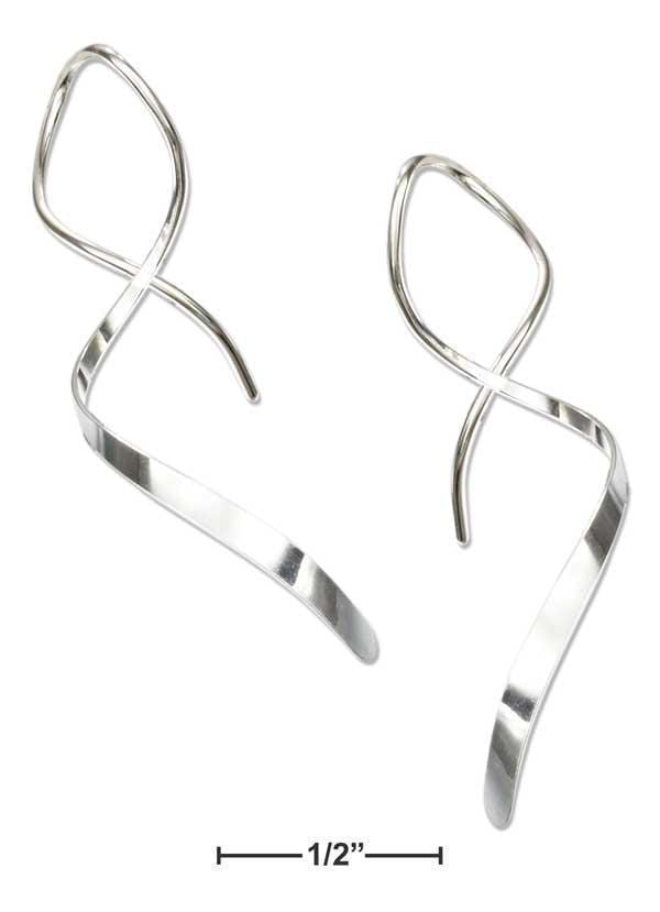 Silver Earrings Sterling Silver Earrings: 1.5" Spiral Streamer Curly Wire Earrings JadeMoghul