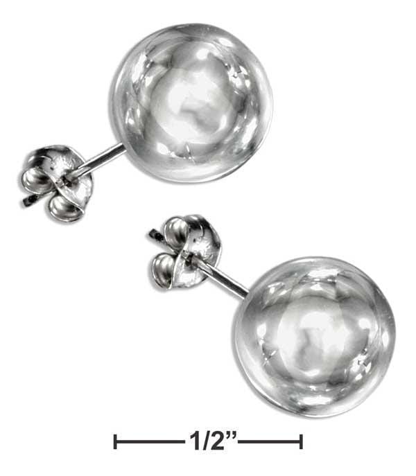 Silver Earrings Sterling Silver Earrings:  10mm Full Round Ball Earrings On Posts JadeMoghul