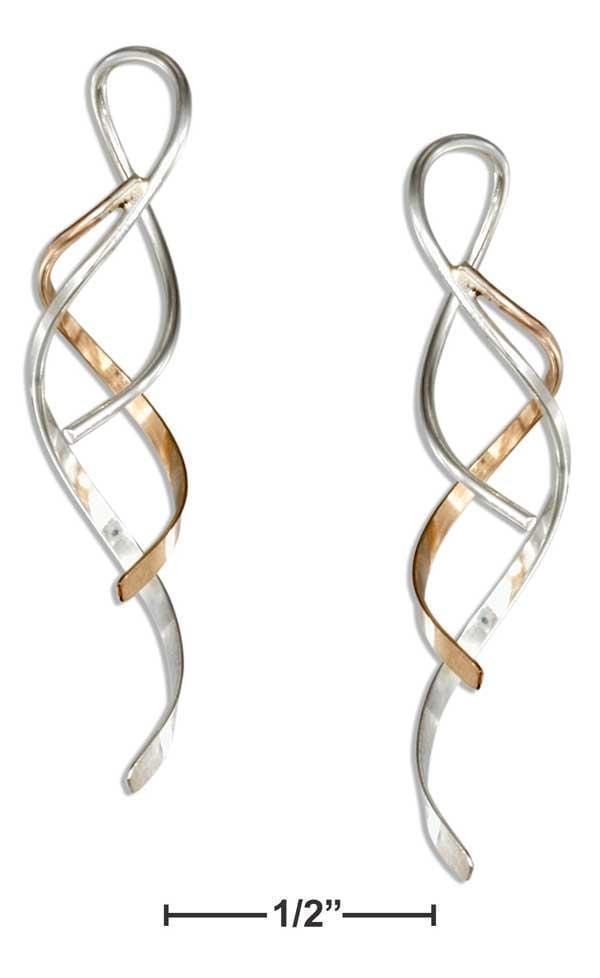 Silver Earrings Sterling Silver Earrings: & 12 Karat Gold Filled 1.25" Double Curly Streamer Wrap Earrings JadeMoghul