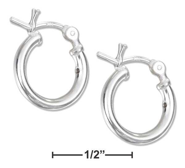 Silver Earrings Sterling Silver Earrings: 12mm Tubular Hoop Earrings With French Locks JadeMoghul