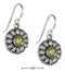 Silver Earrings Sterling Silver Earrings: 14mm Antiqued Daisy Peridot Earrings On French Wires JadeMoghul