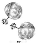 Silver Earrings Sterling Silver Earrings: 14mm High Polish Half Round Button Post Earrings JadeMoghul