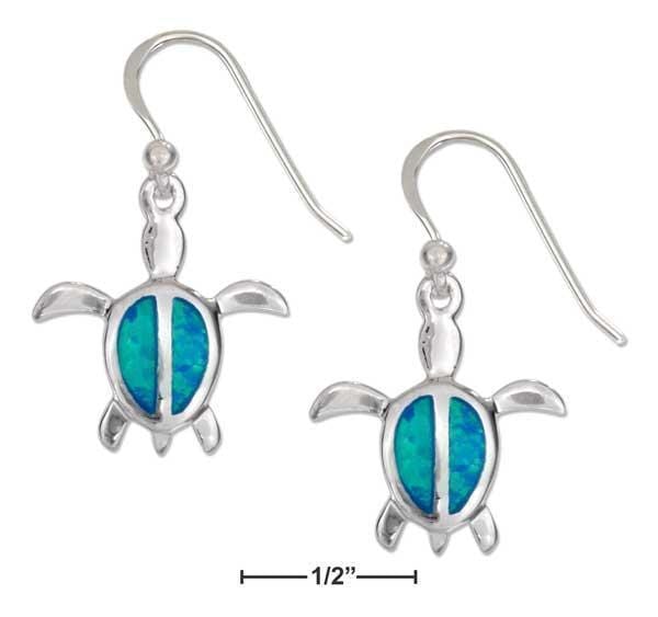 Silver Earrings Sterling Silver Earrings: 16x17mm Synthetic Opal Turtle Earrings With French Wires JadeMoghul