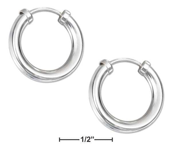 Silver Earrings Sterling Silver Earrings: 17mm Endless Wire Hoop Earrings JadeMoghul