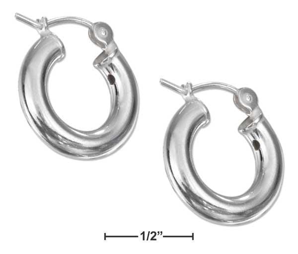 Silver Earrings Sterling Silver Earrings: 18mm Tubular Hoop Earrings With French Locks JadeMoghul