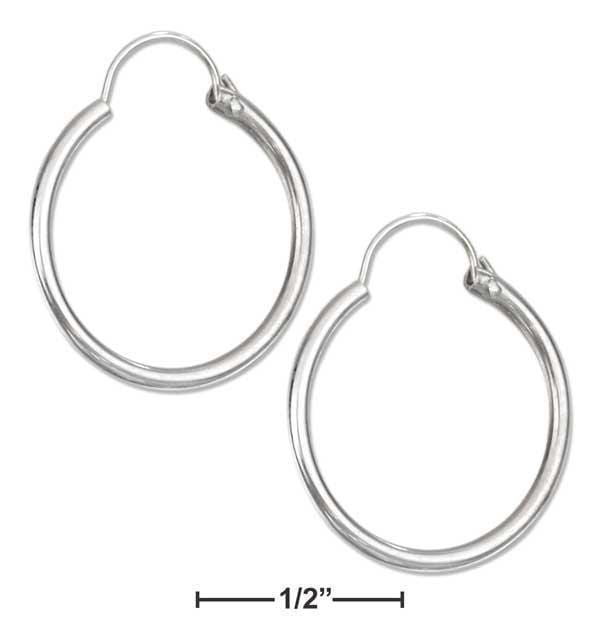 Silver Earrings Sterling Silver Earrings: 18mm Tubular "u" Wire Hoop Earrings JadeMoghul