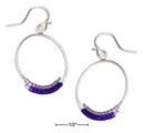 Silver Earrings Sterling Silver Earrings:  22M Wire Hoop Dangle Earring With Lilac And Purple Seed Beads JadeMoghul Inc.