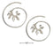 Silver Earrings Sterling Silver Earrings:  24MM Wire Spiral Threader Hoop Earrings With Leaves JadeMoghul Inc.