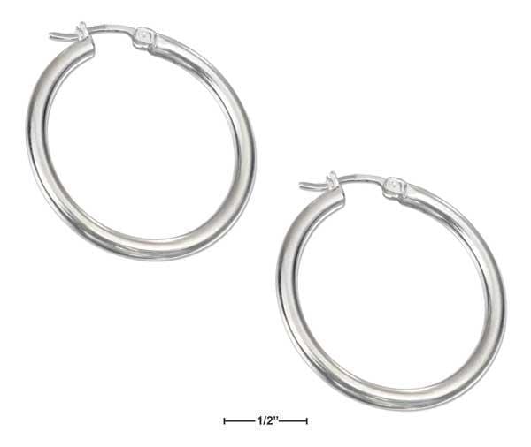 Silver Earrings Sterling Silver Earrings: 35mm Tubular Hoop Earrings With French Locks JadeMoghul