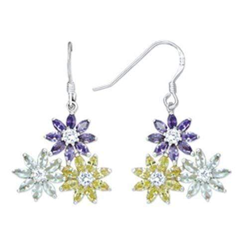 Silver Earrings Sterling Silver Earrings 51803 - 925 Sterling Silver Earrings with CZ Alamode Fashion Jewelry Outlet