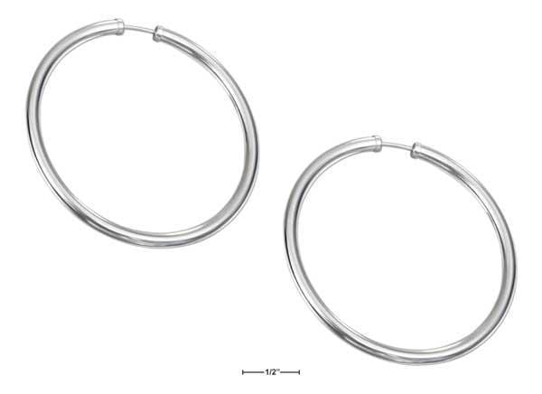 Silver Earrings Sterling Silver Earrings: 51mm Endless Wire Hoop Earrings JadeMoghul