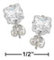 Silver Earrings Sterling Silver Earrings: 5mm Square Clear Cubic Zirconia Posts JadeMoghul