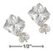 Silver Earrings Sterling Silver Earrings: 6mm Square Cubic Zirconia Post Earrings JadeMoghul