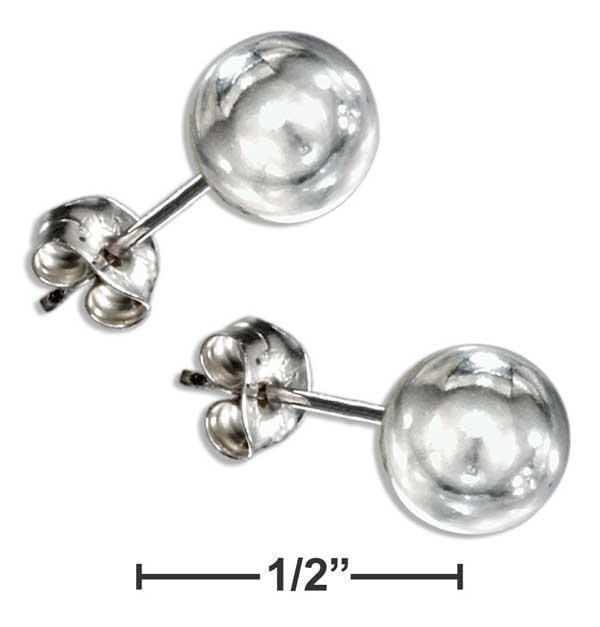 Silver Earrings Sterling Silver Earrings:  7mm Ball Earrings On Posts JadeMoghul