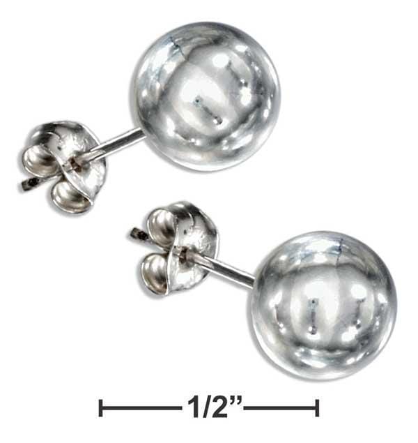 Silver Earrings Sterling Silver Earrings:  8mm Ball Earrings On Posts JadeMoghul