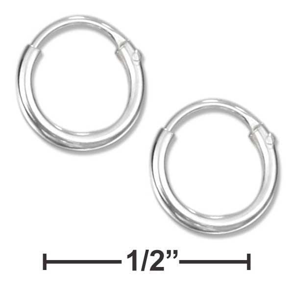 Silver Earrings Sterling Silver Earrings: 8mm Endless Wire Hoop Earrings JadeMoghul