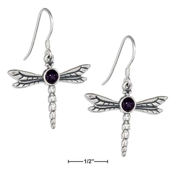 Silver Earrings Sterling Silver Earrings: Amethyst Dragonfly Earrings JadeMoghul