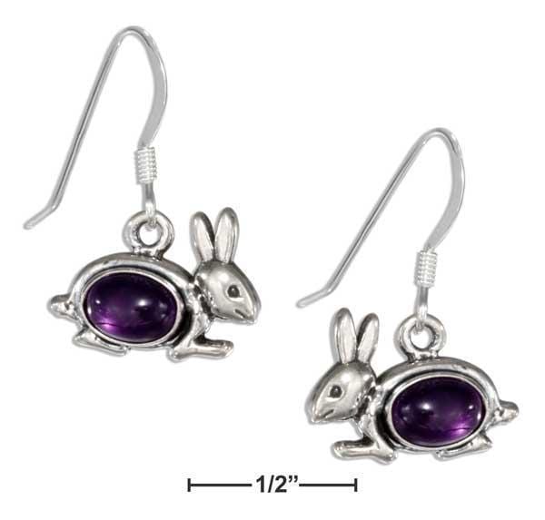 Silver Earrings Sterling Silver Earrings: Amethyst Rabbit Earrings On French Wires JadeMoghul