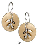 Silver Earrings Sterling Silver Earrings:  And 12 Karat Gold Filled Disk With Vine Earrings JadeMoghul Inc.