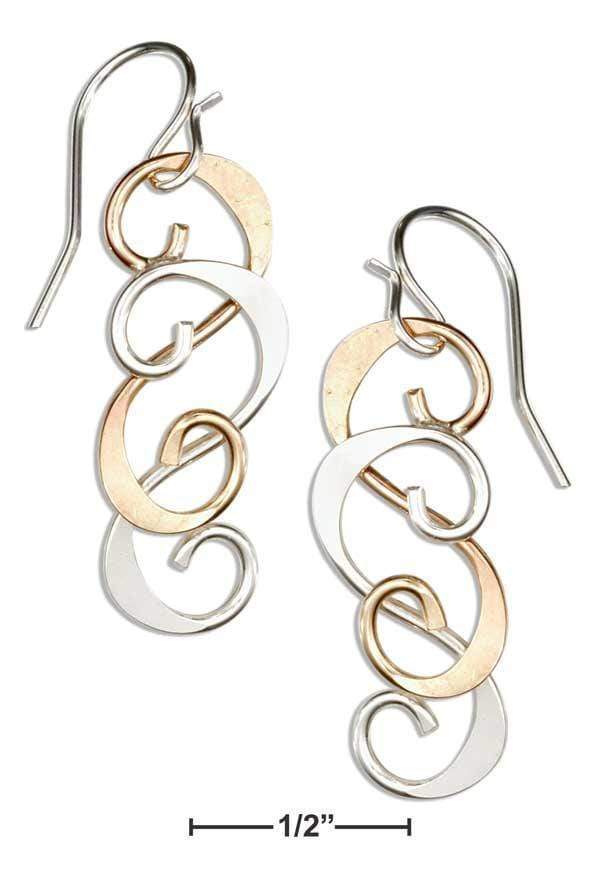 Silver Earrings Sterling Silver Earrings:  And 12 Karat Gold Filled Double Scroll Earrings JadeMoghul Inc.