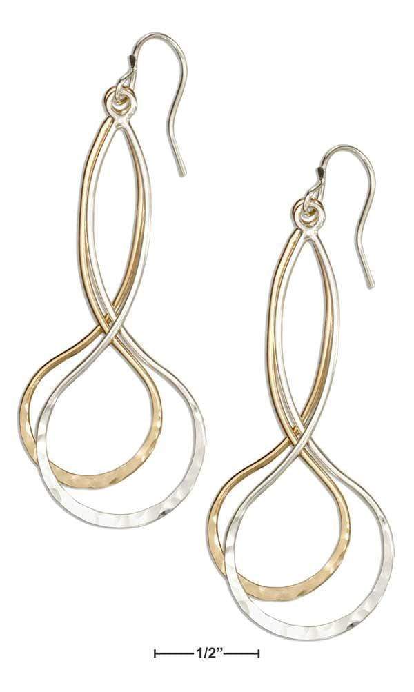 Silver Earrings Sterling Silver Earrings:  And 12 Karat Gold Filled Long Double Infinity Dangle Earrings JadeMoghul Inc.